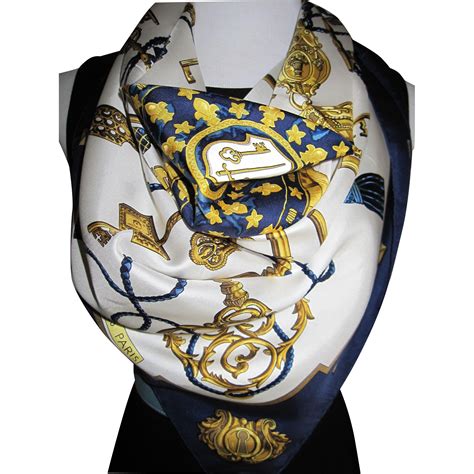 vintage hermes scarf blue edge|authentic hermes scarf.